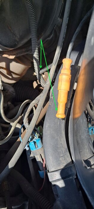 Yellow connector with cut wire, left side.jpg